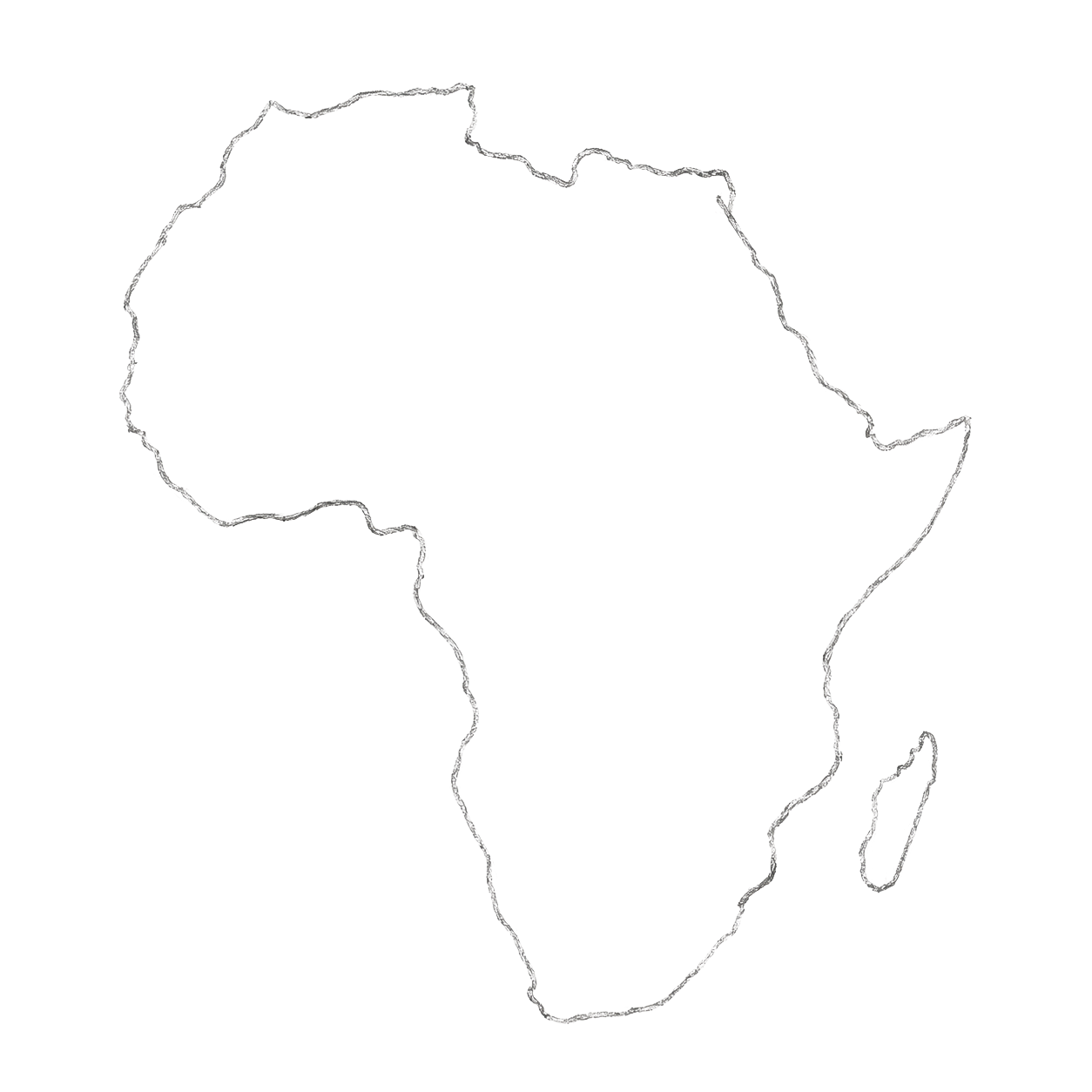 Hand-drawn map of Africa