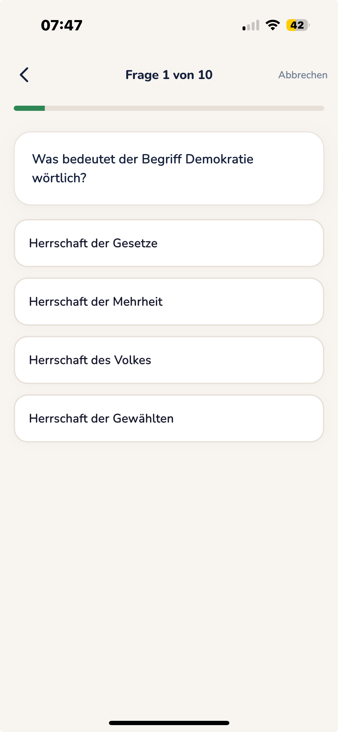 Good2Know App – Quizfrage