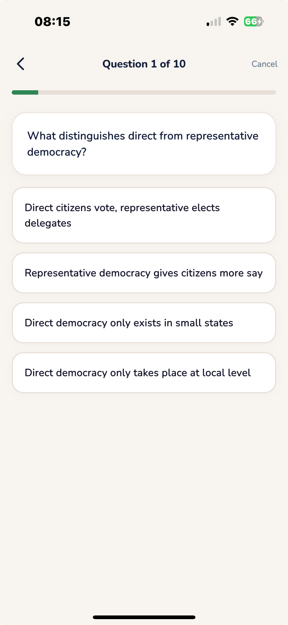 Good2Know app – Quiz question